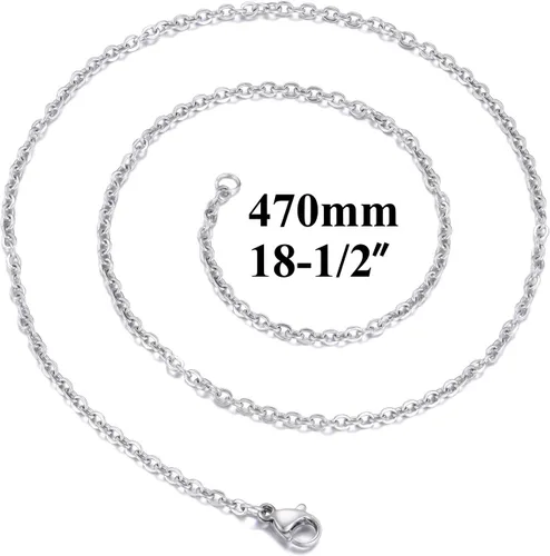 Miniatura 3 de Paquete de 30 cadenas de collar de 18 pulgadas de acero inoxidable tipo cable con cierres de langosta para hacer joyas de bricolaje