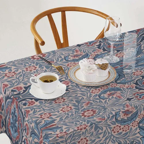 Miniatura 108 de Mantel Floral Retro de Pájaros, Diseño Original Bohemio William Morris Estampado Cubierta de Mesa para Hogar Picnic Fiesta Comedor Cocina William