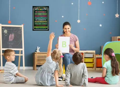 Miniatura 5 de FaCraft Póster en español para decoraciones de aula, póster motivacional en español para jardín de infantes, escuela primaria, escuela secundaria
