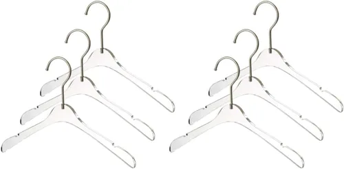 YBM Home Perchas transparentes de acrílico de calidad hechas de acrílico transparente para un aspecto y sensación lujosos en el armario, perchas de
