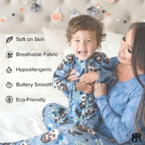 Miniatura 3 de Bums & Roses Pieles de bambú para bebé, fabricados con elastano suave y viscosa de bambú, cremallera bidireccional para un fácil cambio, 0-24M