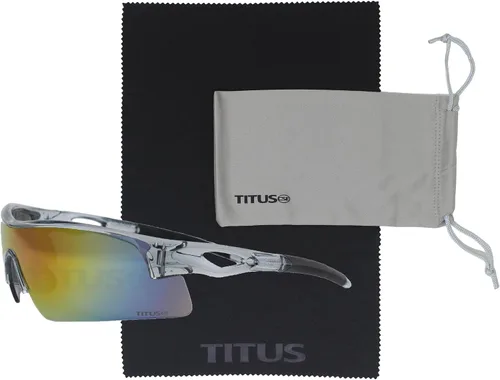 TITUS G20 Gafas de seguridad para todos los deportes, protección para motocicletas, compatibles con ANSI Z87+ Marco gris - Lente espejada - Con bolsa