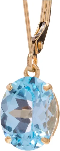 Miniatura 2 de Tienda Collection 14k Gold 8 x 10mm Oval Gemstone Dangle Earrings for Women with Leverbacks