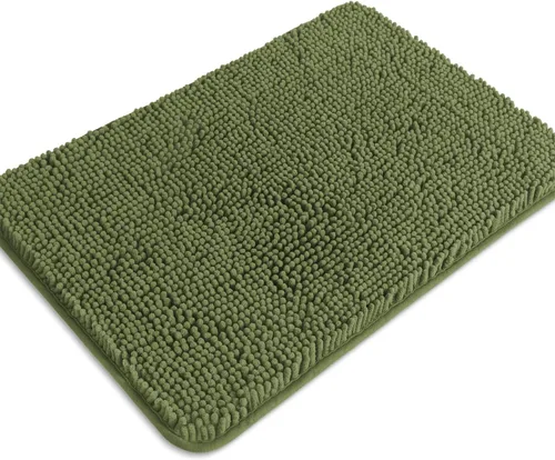 Miniatura 361 de Alfombra de baño pequeña de 12 x 18 pulgadas, lavable y absorbente, antideslizante, alfombra de baño de felpilla gruesa y suave para baño, ducha
