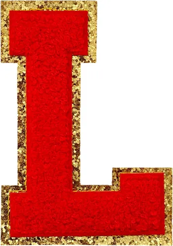 Miniatura 185 de GYGYL - 3 parches de letras deportivas de felpilla con purpurina, parches para planchar de tamaño grande para decoración de disfraces