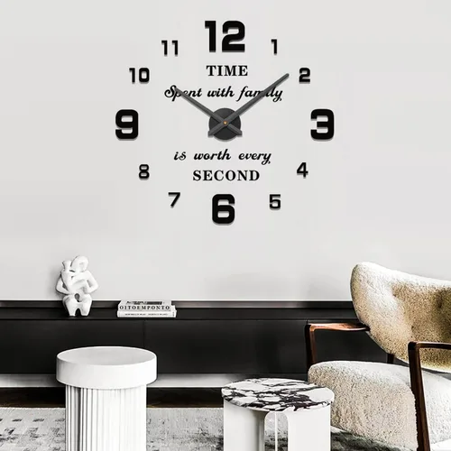 Miniatura 7 de Vangold moderno reloj hágalo usted mismo, sin armazón, grande, para pared, con espejo 3D, adhesivo, grandes relojes para decorar el hogar