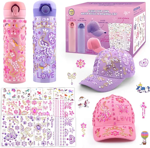 Miniatura 8 de Regalos para niñas de 5, 6, 7, 8, 9, 10, 11 años, regalos de cumpleaños para niñas de 4 a 12 años, decora tu propia botella de agua con calcomanías