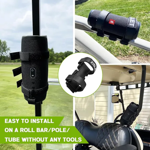 Miniatura 3 de Xislet Soporte de altavoz portátil compatible con accesorios de carrito de golf, carrito de club, EZGO, bicicleta, moto, cuatrimoto, cuatrimoto