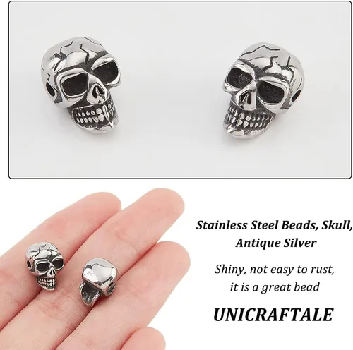 Miniatura 4 de PH PandaHall 10 cuentas espaciadoras de acero inoxidable, cuentas espaciadoras de barril, accesorios de joyería para pulseras, collares, joyería