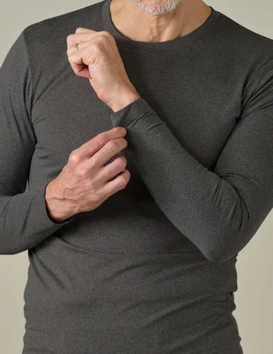 Miniatura 3 de LAPASA Ropa interior térmica para hombre, cuello redondo, manga larga, capa base, ligera, peso medio, pesado, invierno, M09M26M55