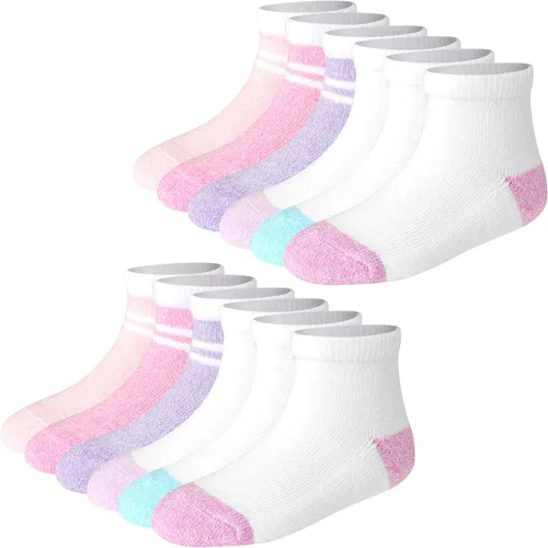 Miniatura 13 de Hanes Calcetines tobilleros antideslizantes para bebés y niños pequeños, paquete múltiple