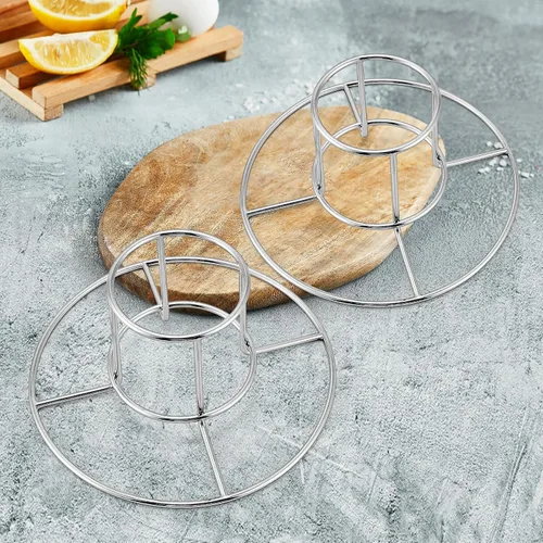 Miniatura 8 de E-far Soporte para lata de cerveza para parrilla, ahumador u horno, soporte vertical de acero inoxidable para pollo entero, estante para pollo