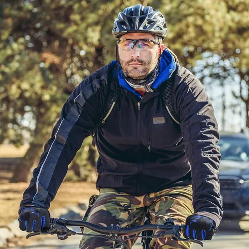 Miniatura 16 de BEACE Guantes de ciclismo para hombres y mujeres, guantes de ciclismo de montaña con pantalla táctil y palma de silicona antideslizante, guantes