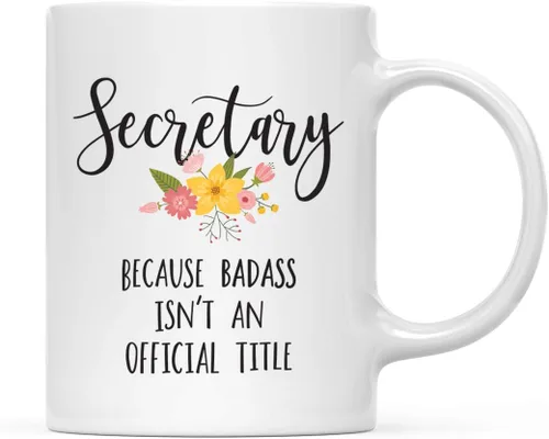 Miniatura 46 de Andaz Press Taza de café de 11 onzas, regalo de broma, tía porque Badass no es un título oficial, gráfico floral, 1 paquete