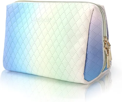 Miniatura 10 de Aosbos Bolsa de Cosméticos Neceser de Maquillaje para Mujeres, Bolsa de Cosméticos Impermeable para Viaje, Bolsa de Maquillaje para Bolso, Azul Azul