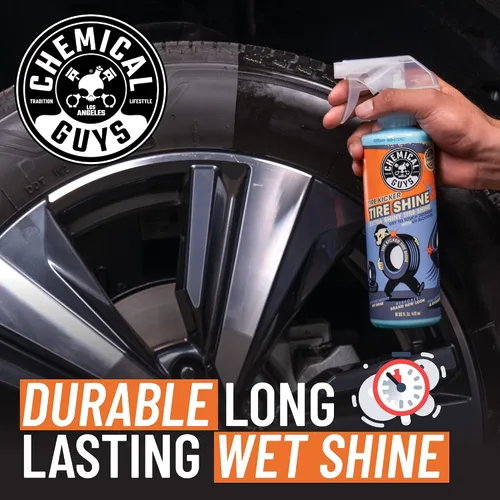 Miniatura 2 de Chemical Guys Tire Kicker Spray Pulverizable de Brillo Extra Brillante para Neumáticos, Acabado Seco al Tacto - Restaura el Aspecto Húmedo al