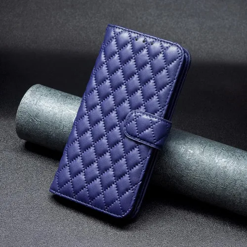 Miniatura 6 de Case for Xiaomi Redmi Note 10 4G/Note 10S,Rhombus Lambskin Pattern Premium Leather Wallet Kickstand Flip Case Magnetic Clasp Cover Blue