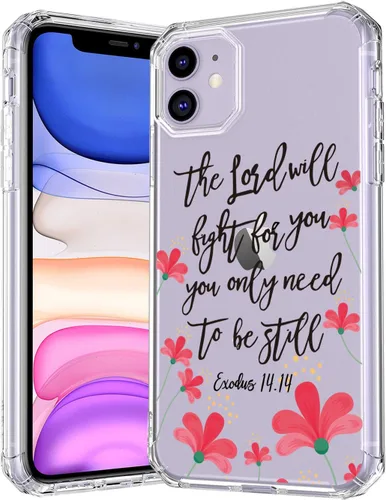 Miniatura 11 de Funda para iPhone 11 Bible Verses Series – Bonita Biblia Versos, citas, flores, diseños florales, inspiradoras, niñas y mujeres, suave protector