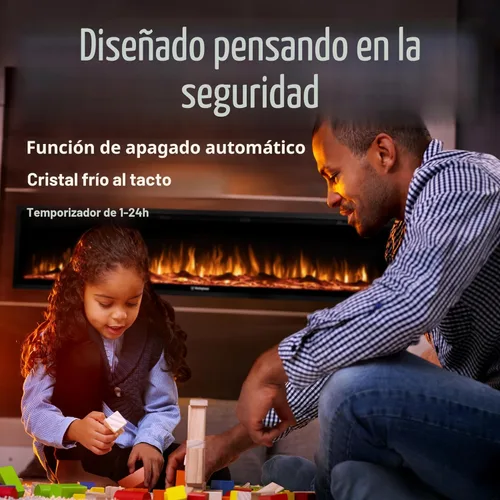 Miniatura 6 de Westinghouse - Chimenea eléctrica de 60 pulgadas, compatible con Alexa y Google Home, chimenea de montaje en pared o empotrada en la pared