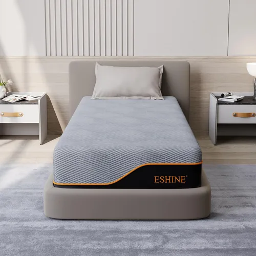ESHINE Colchón Twin XL de 14 pulgadas, espuma viscoelástica de gel refrescante fabricada en Estados Unidos, infusionado con té verde para alivio de