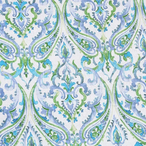 Miniatura 8 de C&F Home Juliet - Juego de 6 manteles individuales rectangulares acolchados reversibles con patrón de cachemira azul, verde y blanco