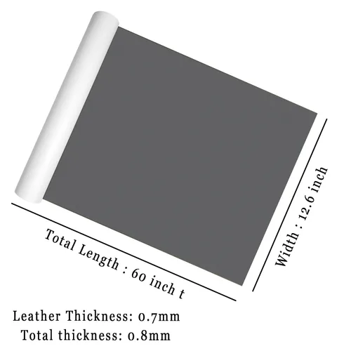 Miniatura 3 de Parche de reparación de cuero para muebles de 12.6 x 60 pulgadas gris oscuro impermeable cinta de cuero duradera, parches de cuero autoadhesivos