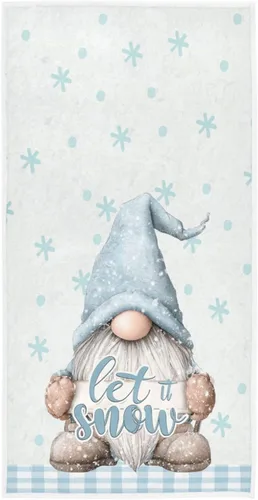 Miniatura 26 de Pfrewn Toallas de mano de copos de nieve de Navidad de 16 x 30 pulgadas, toalla de baño retro con purpurina, ultra suave, altamente absorbente, Copo