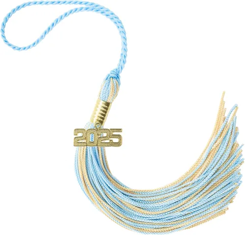 Miniatura 137 de Borla de graduación Aqua 2022, todos los colores escolares disponibles, fabricada en Estados Unidos