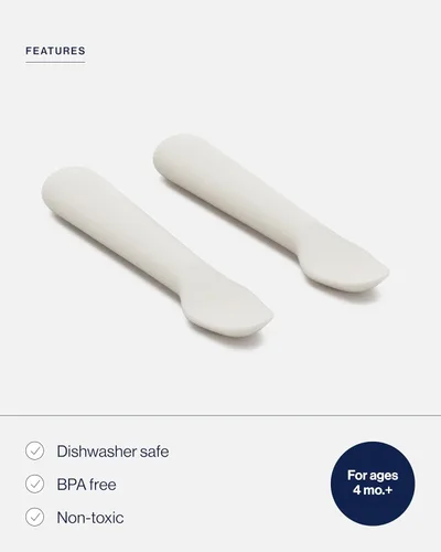Miniatura 3 de Juego de Cucharas Pequeñas Lalo - Juego de 2 Cucharas para Bebés y Niños Pequeños - Hecho de Silicona de Grado Alimenticio Apto para Lavavajillas