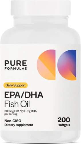 Suplemento EPA DHA Omega 3 300 mg EPA 200 mg DHA por porción | Aceite de pescado Omega 3 ácidos grasos para mujeres y hombres Aceite de pescado de