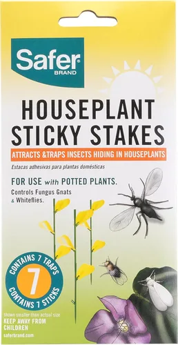 Miniatura 10 de Trampas adhesivas Safer Brand Home SH5026 para plantas de interior - 16 trampas incluidas - Controla áfidos, moscas blancas, moscas de la fruta