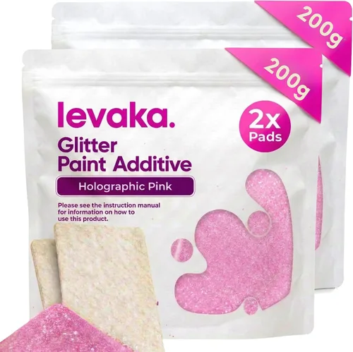 Miniatura 20 de LEVAKA - Aditivo de pintura con purpurina para paredes, purpurina holográfica plateada para pintar paredes, añade a la pintura interior o exterior