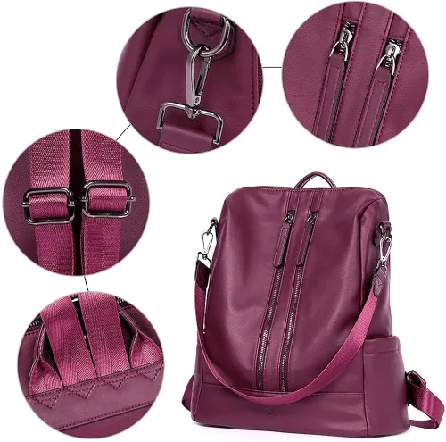 Miniatura 7 de CLUCI Cartera grande de cuero con cremallera alrededor del tarjetero organizador de tarjetas para mujer bolso de mano de viaje con mochila