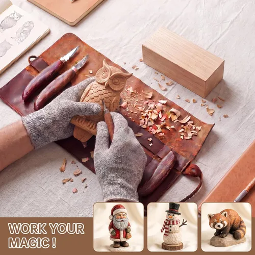 Miniatura 5 de Bloques de tallado de tilo – Paquete de 2 bloques de madera de bajo de 6 x 3 x 3 pulgadas, kit de tallado de madera para principiantes, espacios