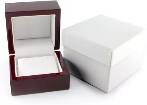 Miniatura 5 de Pendientes de tuerca redondos de oro blanco de 14 quilates con piedras preciosas de rubí en 3 puntas (12 quilates)