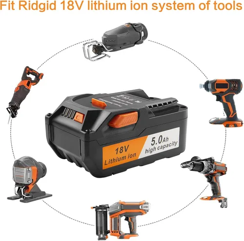 Miniatura 4 de Labtec Reemplazo de batería de litio R840087 18V 6000mAh para RIDGID 18V R840083, R840085, R840086, R840087, R840089, AC840085, AC840086, AC840087P