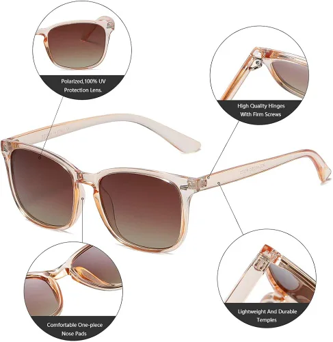 Miniatura 4 de DUSHINE - Gafas de sol polarizadas para mujer estilo clásico retro 100 protección UV