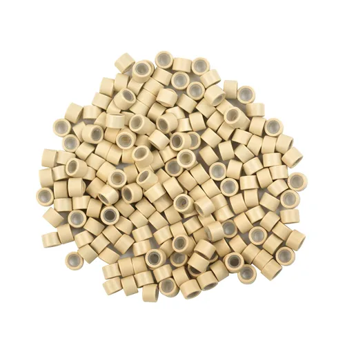 Miniatura 8 de 200 cuentas de oropel forradas de silicona de 0.157 in para extensiones de cabello (negro)