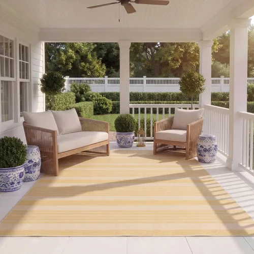 Miniatura 56 de SAFAVIEH Courtyard Collection - Alfombra decorativa, 2.3 x 5 pies, beige y verde oscuro, para interior/exterior, resistente a la intemperie