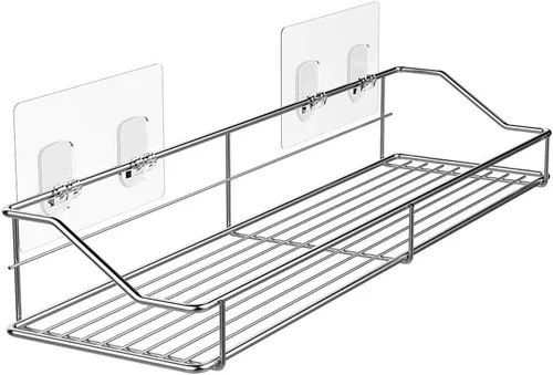 Miniatura 10 de Orimade Organizador adhesivo para baño, cesta de almacenamiento de ducha, estante de especias de cocina, sin perforaciones, acero inoxidable SUS304
