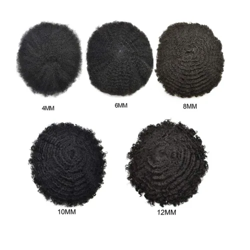 Miniatura 5 de Afro Toupee para hombres negros encaje tupé rizado rizado sistema de reemplazo indetectable Afro unidades de cabello para hombre negro 8X10 Off OFF