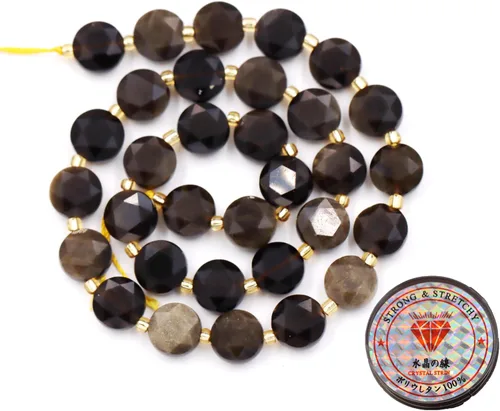Miniatura 102 de Cuentas de piedras preciosas para la fabricación de joyas, cuentas de monedas facetadas de piedra natural piedra de sangre africana de 0.236 in