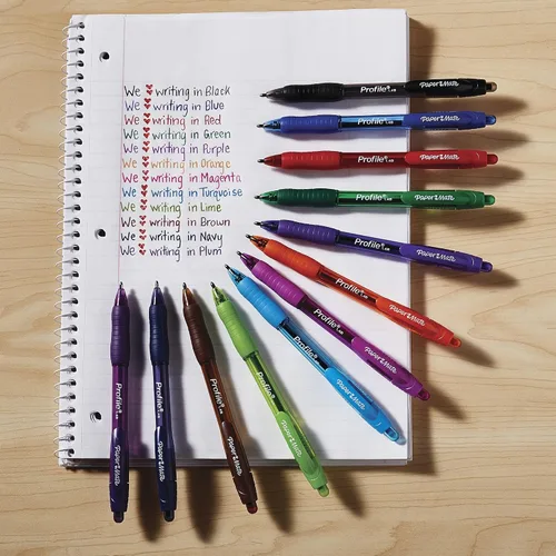 Miniatura 2 de Paper Mate Profile - Bolígrafos retráctiles de punta redonda (1.4mm), azul, 12