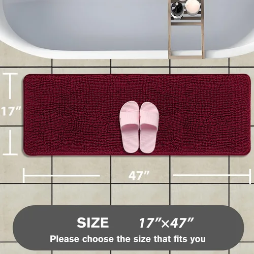 Miniatura 499 de Alfombra de baño pequeña de 12 x 18 pulgadas, lavable y absorbente, antideslizante, alfombra de baño de felpilla gruesa y suave para baño, ducha