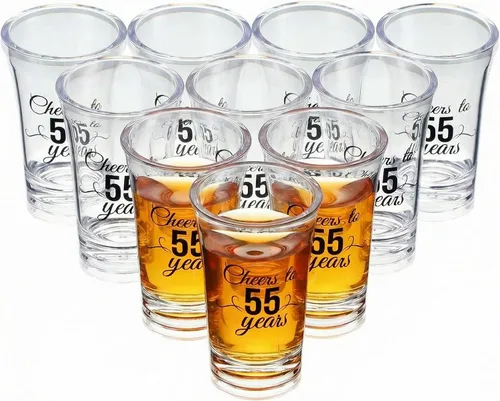 Miniatura 16 de Sliner Paquete de 48 Vasos de Chupito de Cumpleaños a Granel 1.4oz Brindis a los 30/40/50/60/70/80 Años Vaso de Chupito Indestructible Base Gruesa