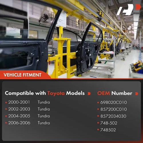 Miniatura 3 de A-Premium Regulador de ventana eléctrica con motor Compatible con Toyota Tundra 2001-2006 Solo para camioneta estándar/cabina extendida Lado