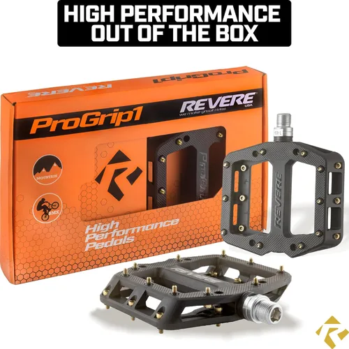 Miniatura 7 de Revere Pro Grip - Pedales de bicicleta de montaña y grava, rodamientos ultra suaves, antideslizantes, indestructibles, ligeros, compuestos