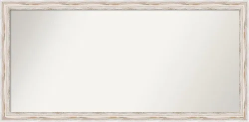 Miniatura 452 de Amanti Art Espejo de baño blanco para sobre el fregadero, 30 x 35 pulgadas, espejo de tocador rectangular estrecho de Eva de oro blanco, marco