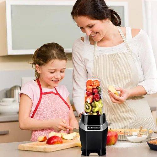 Miniatura 8 de La Reveuse Licuadora de batidos de 1000 W (negro) + licuadora personal La Reveuse 300W (SIlve)