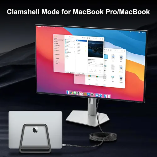 Miniatura 9 de Cable USB-C a DisplayPort de 6.6 pies (16K @60Hz 8K a 120Hz), cable USB C a DP 2.1 de 80 Gbps Thunderbolt 3/4/5 compatible con MacBook Pro/Air